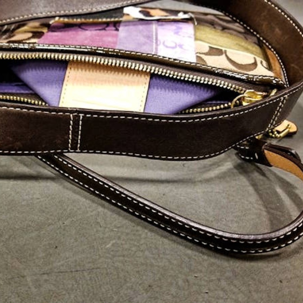 2 Vintage COACH Limited Ed Suede Patchwork Bags - Picture 5 of 8